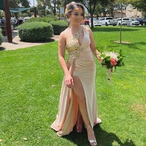 Elegant Gold Evening Gown